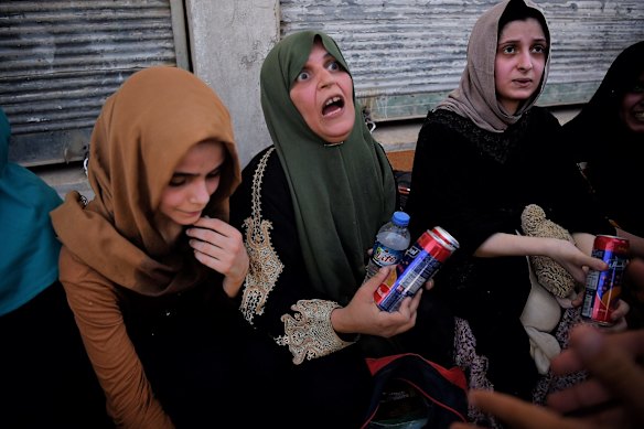 Emotional scenes moments after families arrive at a screening point in West Mosul after being rescued by Iraqi forces from Islamic State held areas.