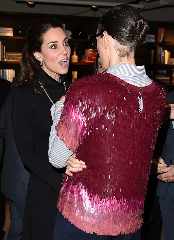 Kate Middleton was as cool as a cucumber when she met Beyonce during her three day visit to New York in 2014, however she lost her regally rewired mind when she was introduced to J.Crew creative director Jenna Lyons. To be fair we'd lose it too over that chambray and sequin ensemble.