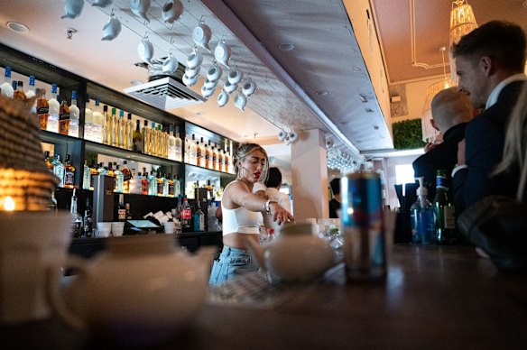 The bar is busy at Kings Cross Pavilion.