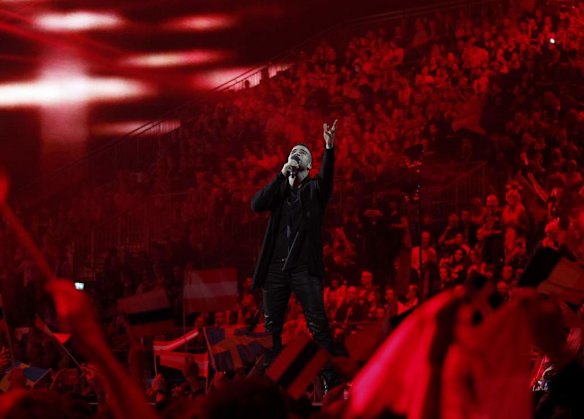 Singer Andras Kallay-Saunders representing Hungary performs the song "Running" during the grand final of the 59th Eurovision Song Contest at the B&W Hallerne in Copenhagen May 10, 2014. Photo by Reuters
