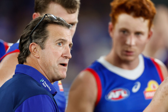 Where to now: Western Bulldogs coach Luke Beveridge is in the spotlight heading into Saturday’s clash against Richmond.