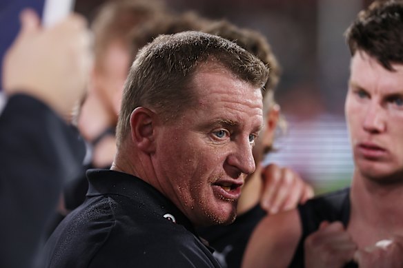 What next: Blues coach Michael Voss has much to ponder over the mid-season bye.