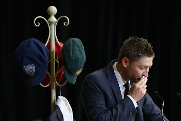 Michael Clarke pays tribute to Phillip Hughes during the Funeral Service.