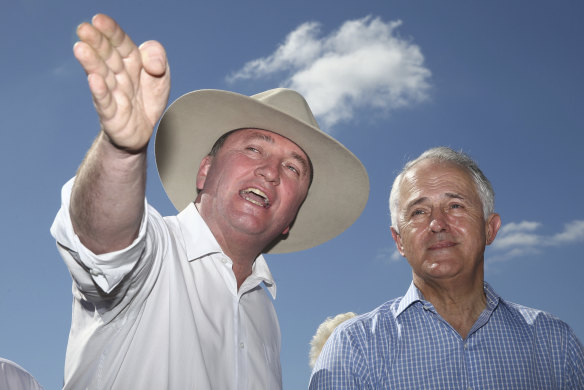 May 26, 2016: Barnaby Joyce and Malcolm Turnbull on the campaign trail during the 2016 election.