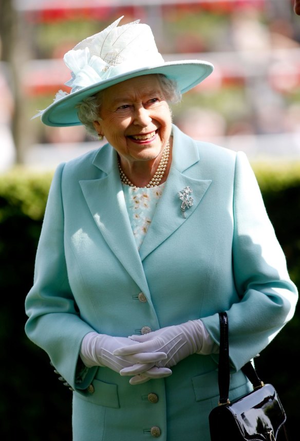 Queen Elizabeth II at Ascot racecourse. 