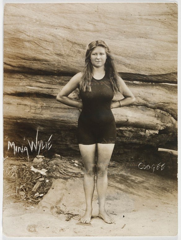 Olympic swimmer Mina Wylie in the ocean baths her father built.