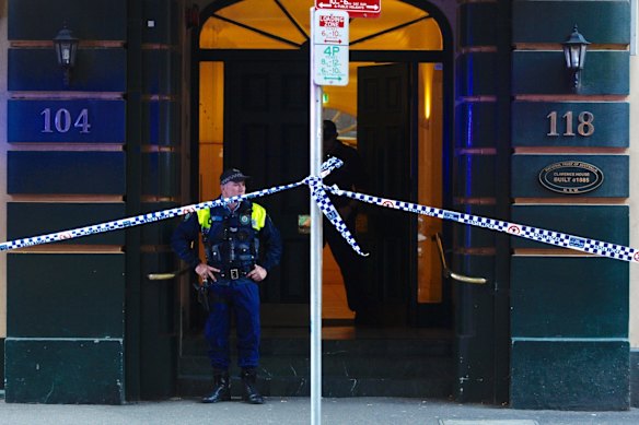 Police found a woman's body inside 118 Clarence Street about 3.15pm on Tuesday.

