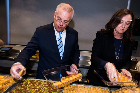 Prime Minister Scott Morrison, pictured with defeated Liberal candidate Maria Kovacic, visited Parramatta several times during the election campaign. 