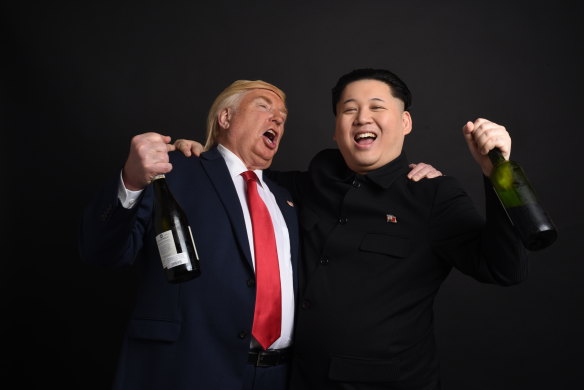 Trump impersonator Dennis Alan and Kim Jong-un impersonator Howard. 