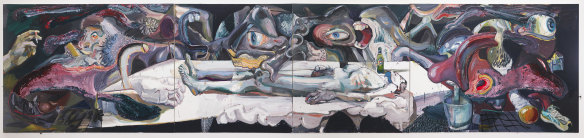 Ben Quilty's 2020, oil on linen, 4 panels, overall 202 x 890cm.