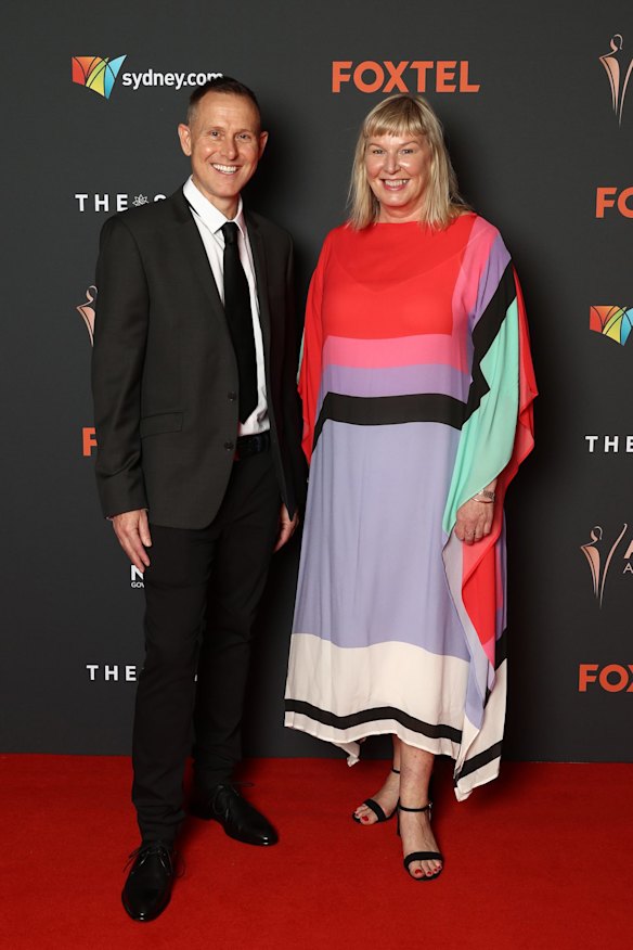 Paul Ranford and Liz Watts arrive ahead of the 2020 AACTA Awards.