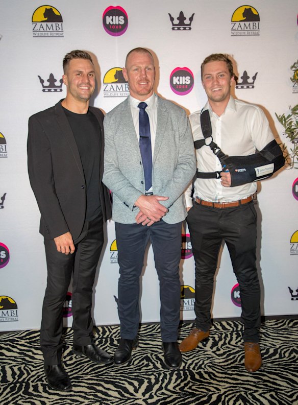 Beau Ryan, Luke Lewis and Matt Moylin at the Zambi Wildlife Retreat charity ball.