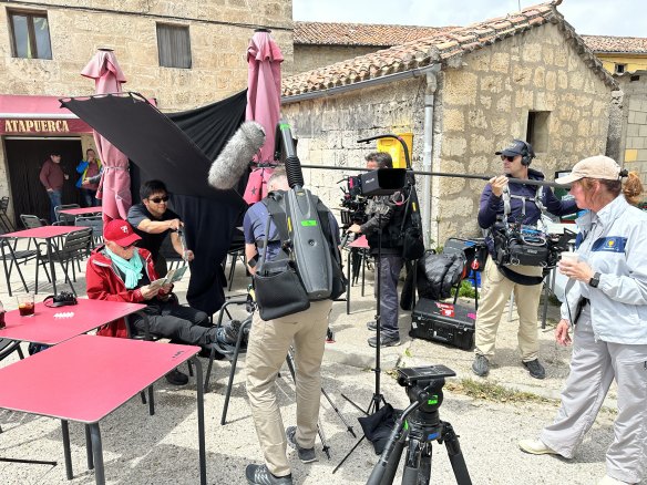 Filming The Way, My Way on Spain’s Camino de Santiago in 2023.