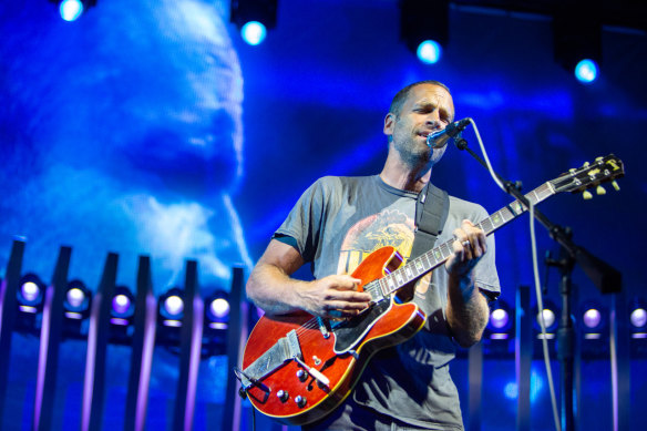 Jack Johnson in concert in Brisbane before his Monday Sydney concert which was cancelled due to storms.