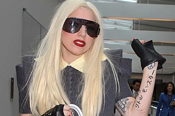 Lady Gaga arrives at Narita International Airport in Japan on April 13, 2010.