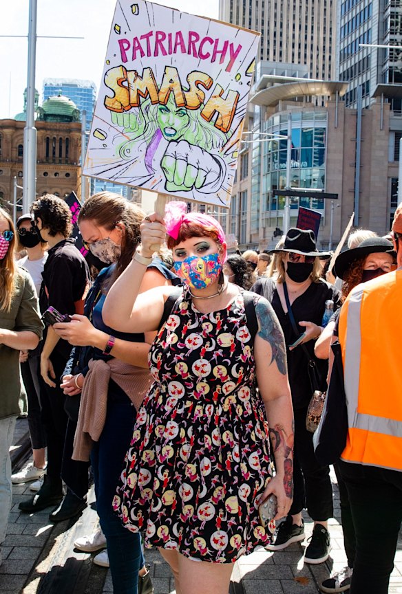The Sydney Women's March 4 Justice today, calling for a change in federal parliament to put an end to the issues of sexism, misogyny, dangerous workplace cultures and lack of equality in politics and the community at large.