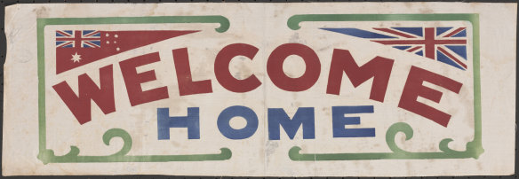 The Welcome Home banner from 1918.