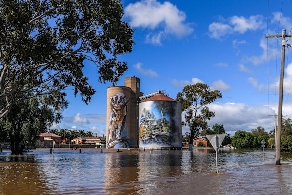 Flood waters devastate the town of Rochester in central Victoria.