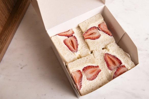 If you’ve got a sweet tooth order the strawberry sando, another classic. 