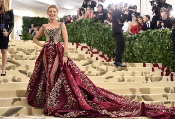 Blake Lively attends The Metropolitan Museum of Art's Costume Institute benefit gala celebrating the opening of the Heavenly Bodies: Fashion and the Catholic Imagination exhibition on Monday, May 7, 2018, in New York.