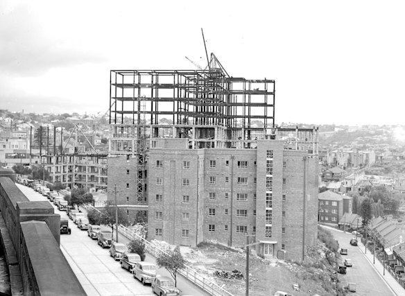 The Greenway public housing apartments, under construction in 1952, in Milson's Point.