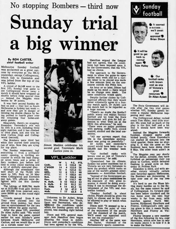 The match report published in The Age on August 3, 1981.