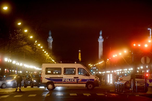 Police watch in Paris