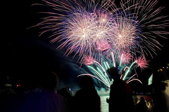 The 9pm fireworks from Clarke Island NYE party.