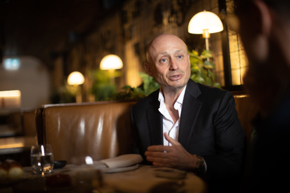 Fine dining: National Basketball League boss Larry Kestelman at his restaurant, Omnia Bistro and Bar.