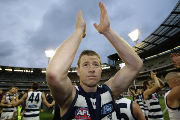 Steve Johnson’s goalkicking prowess made him a fan favourite at Geelong.