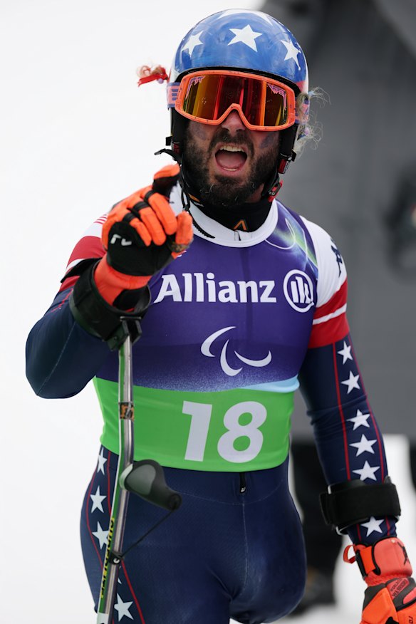 Halgren on the third day of competition following the combined slalom. 