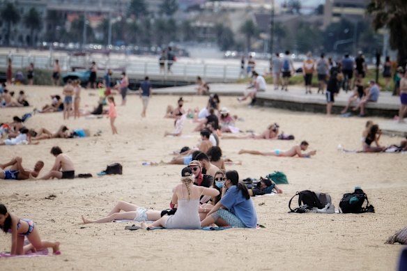 St Kilda Beach, Saturday 3 October 2020. 