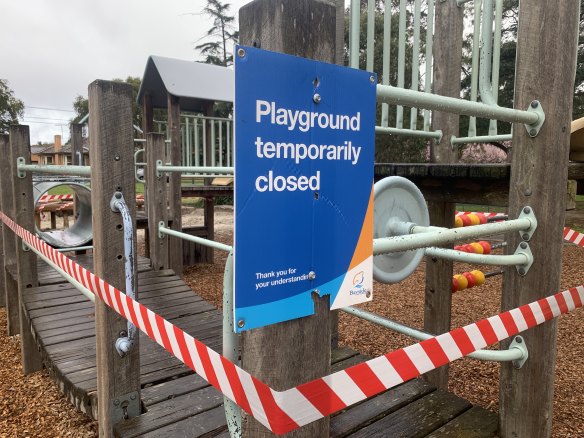 Playgrounds across Melbourne have been closed.