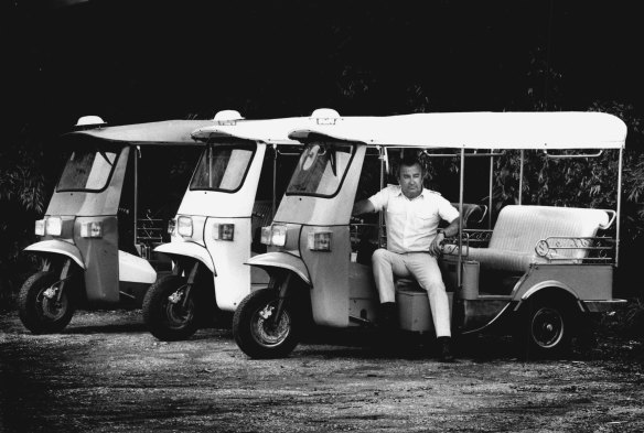 Peter Edwards, distributor of tuk-tuks,  pictured at Homebush on December 7, 1992.