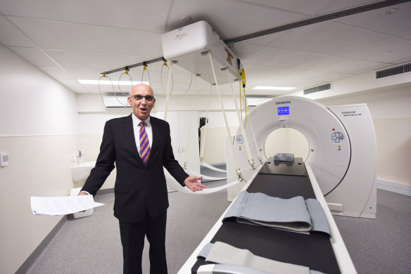 Attorney General John Quigley during the official opening of PathWest's new CT scanner. 