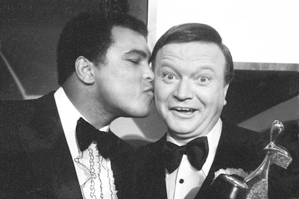 Muhammad Ali  and Bert Newton at the 21st Logie Awards at the Hilton Hotel, Melbourne. 