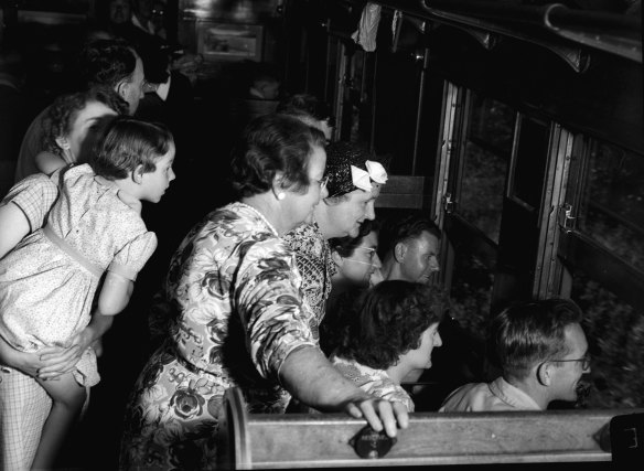 Passengers en route to Robertson on February 8, 1953.
