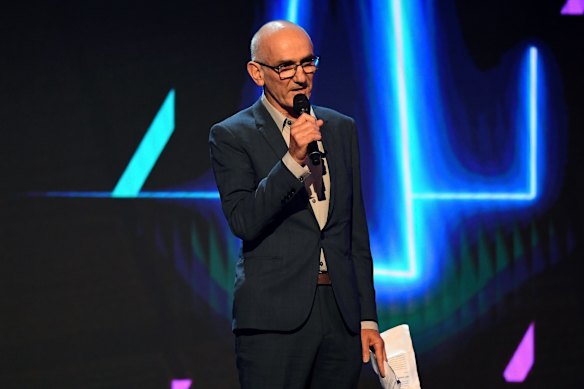 Paul Kelly accepts the ARIA for Best Adult Album during the 31st ARIA Awards at The Star, in Sydney.