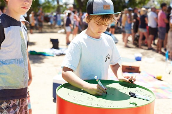 Protestors rally against a proposed 24-hour Puma petrol station in Dunsborough.