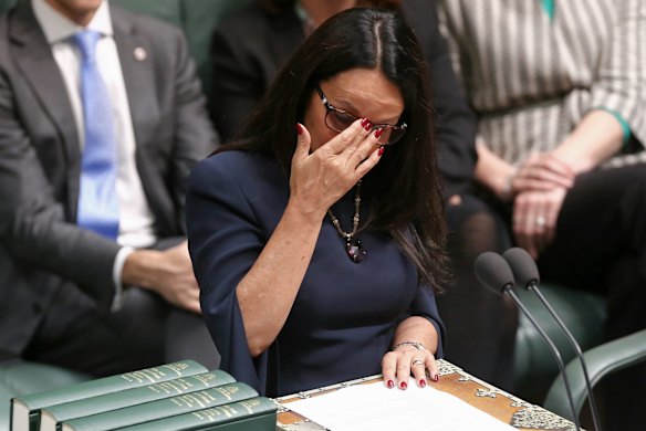 Linda Burney delivers her first speech at Parliament House.