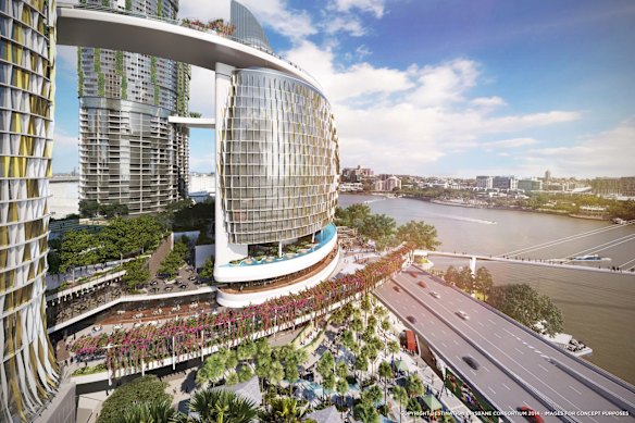 Artist impressions of the proposed Destination Brisbane Consortium.