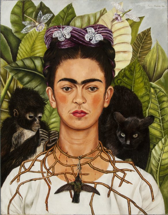 Frida Kahlo, Self-portrait with thorn necklace and hummingbird 1940.