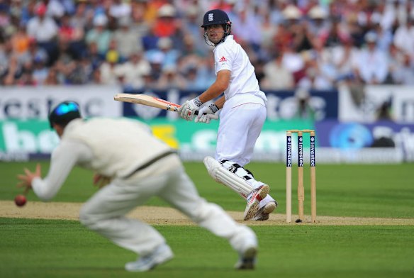 England batsman Alastair Cook picks up some runs  during day one of 4th Investec Ashes Test match.
