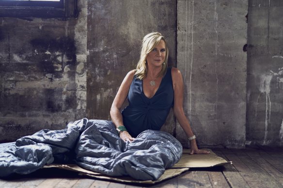 Skye Leckie hits the cardboard mattress in <i>Filthy Rich & Homeless</i>.