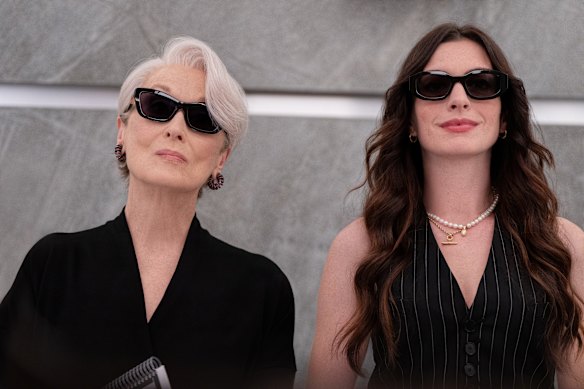 Miranda Priestly (Meryl Streep) and Andie Sachs (Anne Hathaway) in The Devil Wears Prada 2.