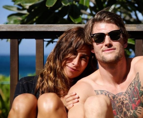 Private wedding: Jodhi Meares and her second ex-husband, photographer Nick Tsindos. The pair tied the knot in Hawaii but separated 14 months later.