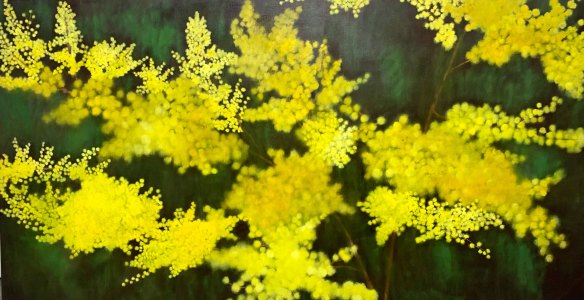 Jennifer Keeler-Milne plays with vivid hues in Spring Wattle 1.