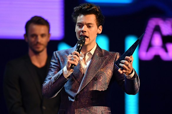 Harry Styles accepts the ARIA for Best International Artist during the 31st ARIA Awards at The Star, in Sydney.