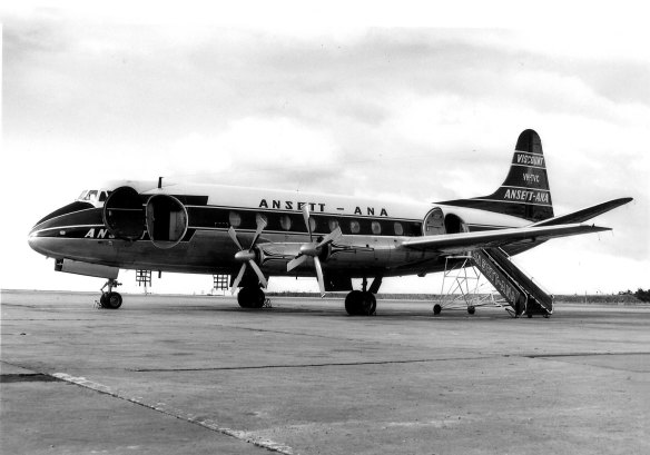 The Ansett-ANA Viscount 720, VH-TVC, photographed a few months before the crash.