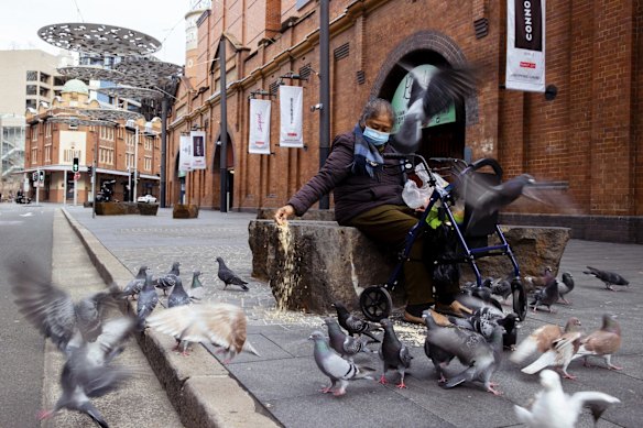 A local and some friends in Sydney's Chinatown during lockdown.